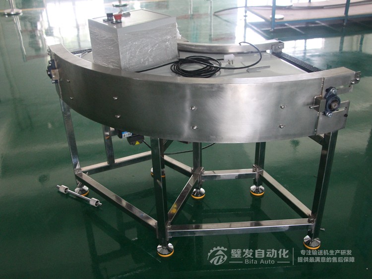 整機不銹鋼白色食品級皮帶90度轉彎機